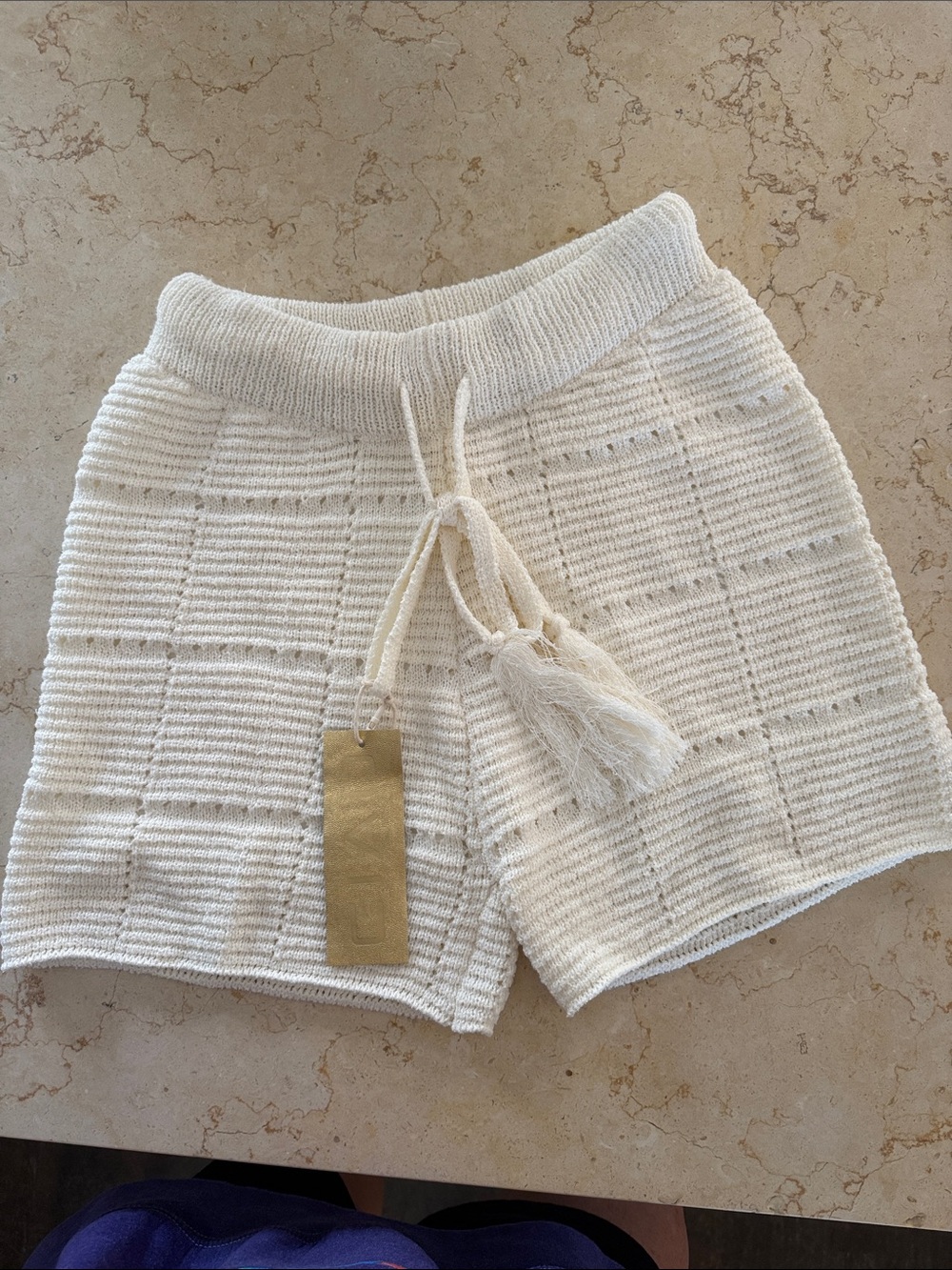 Pinch Neutral Knit Waistband Shorts - Ivory